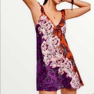 Free People Intimately Lauria printed mini slip dress M EUC